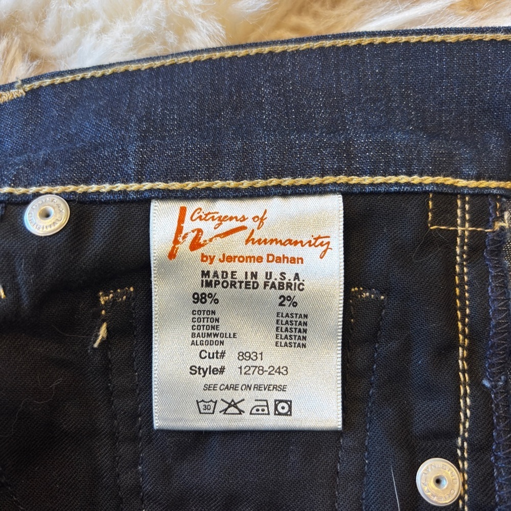 Citizens of Humanity Ava Low Rise Straight Leg Jeans Dark Wash Size 25 - Picture 8 of 8
